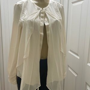 Jennifer Lopez Dressy Ivory Blouse With Gold Buttons Women's Size M